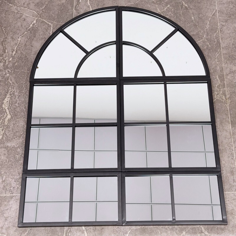 French and American Iron Fake Window Frame Wall Decoration Arc Window Classroom Decoration Mirror Frame Entrance Wall Mirror Wall Hanging French and American Iron Fake Window Frame Wall Decoration Arc Window Classroom Decoration Mirror Frame Entrance Wall Mirror Wall Hanging