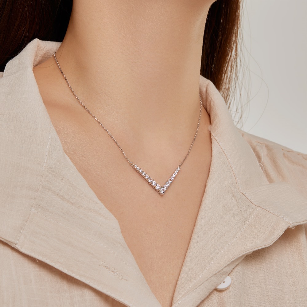 13g Weight Zircon Inlay Material Necklace Classification cable chain Chain Type 1 Piece Quantity Daily, Street Occasion 925 Sterling Silver Material Water Droplets, Heart Shape, Butterfly Pattern Women's Gender Inlay Design Simple Style Style 925 Sterling Silver Zircon Cable Chain Inlay Water Droplets Heart Shape Butterfly Necklace 8