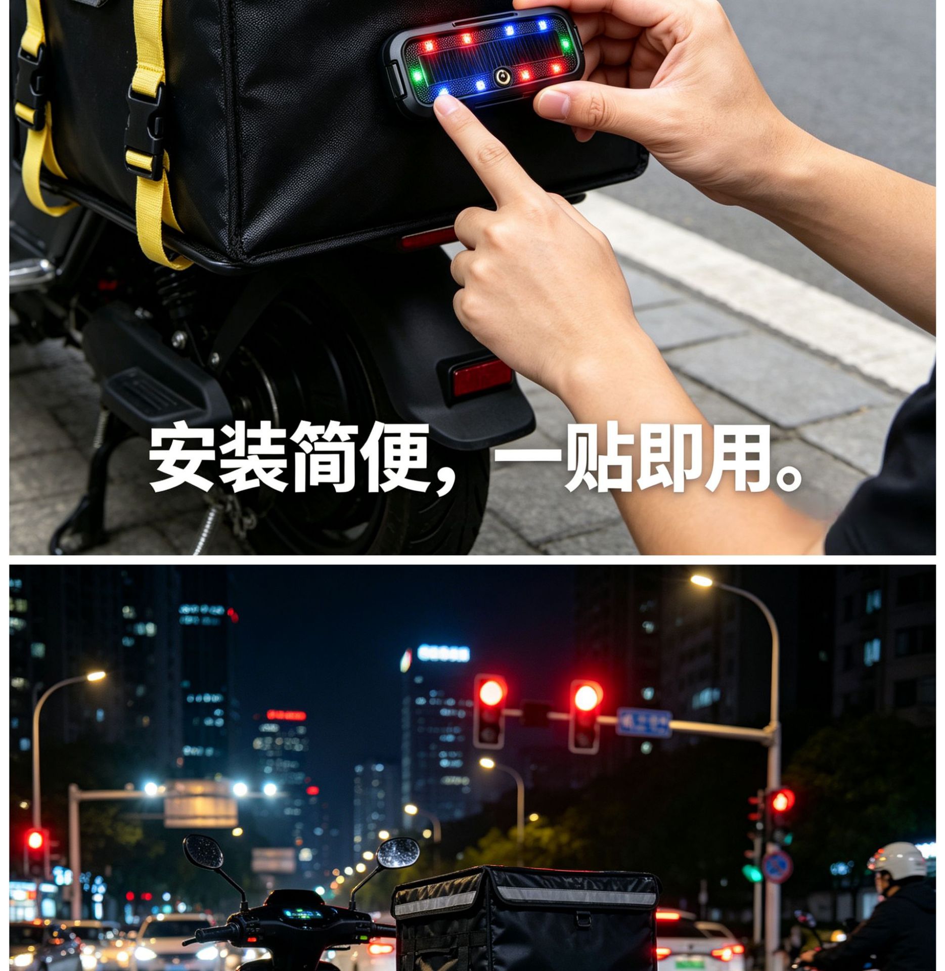 Reflective motorcycle stickers for electric vehicles at night, decorative car scratch covers, vehicle-mounted warning lights, ambient lights