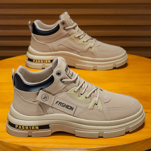Work safety men's shoes for autumn construction site, anti-slip and wear-resistant, for office work, waterproof, sports workwear, Martin trendy shoes