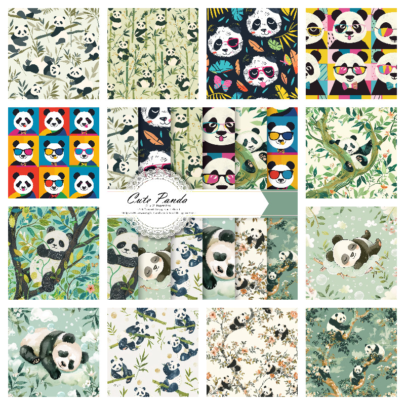 12 hojas colección de portapapeles transfronterizos portapapeles material de libro de papel papel de fondo papel de patrón DIY álbum de fotos papelería image 46