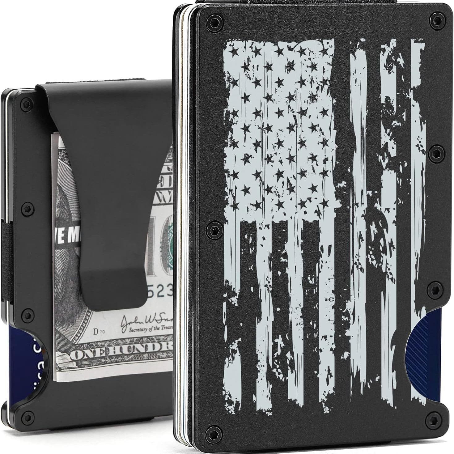 Suministro Directo de fábrica de aleación de aluminio caja de tarjeta de crédito de fibra de carbono RFID Bloqueo de gran capacidad cartera de crédito Titular