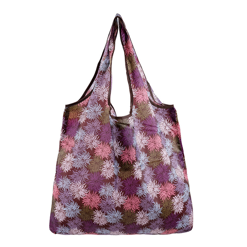 En stock gran bolsa de poliéster color Flip bolsa de protección del medio ambiente bolsa de compras supermercado plegable bolsa de compras plegable bolso portátil