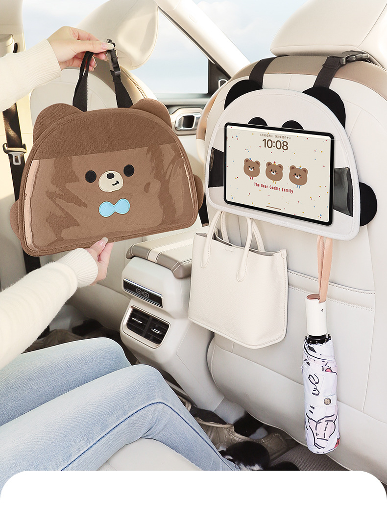 Car mobile phone holder car rear multi-function iPad tablet adjustable hanging bag car touch screen support frame