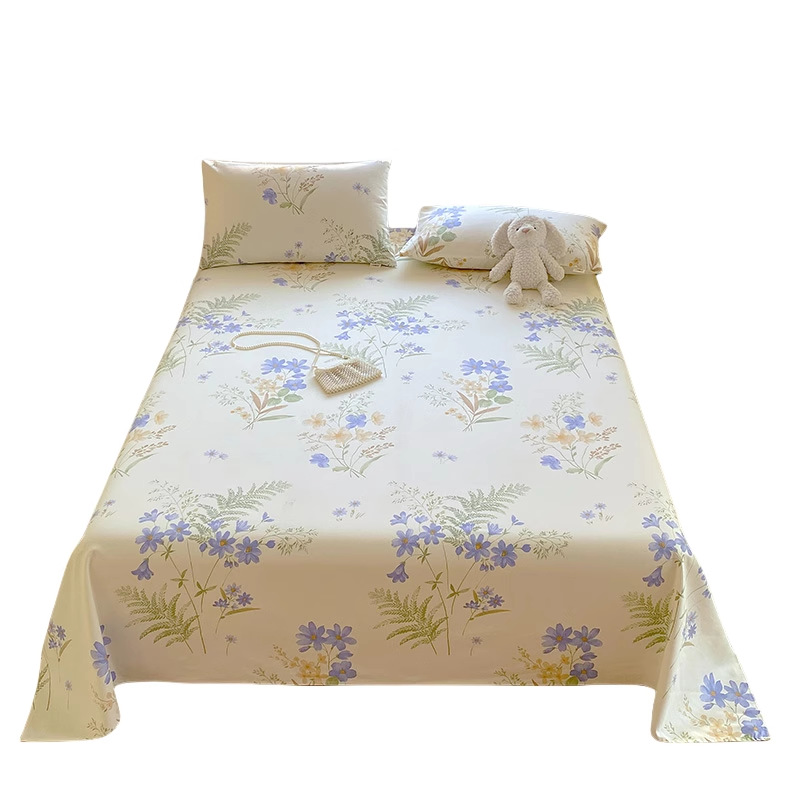 Nueva clase A algodón floral viejo y grueso sábana gruesa de una sola pieza de algodón puro 100 ropa de cama individual de dormitorio de primavera y verano de tres piezas