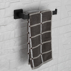 Bathroom hardware set 304 stainless steel toilet paper holder tissue holder towel ring hooks black towel rack set