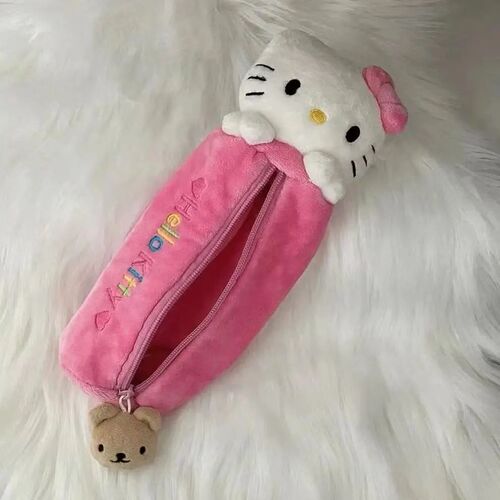 Small Red Book Style Powder fufu High-Artistic-Value Girly Heart Pen Bag, Instagram Student Style Large Capacity Multi-Function Storage Bag