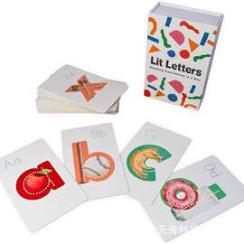 跨境儿童早教学习字母发音Lit Letters26个字母形状颜色早教闪卡