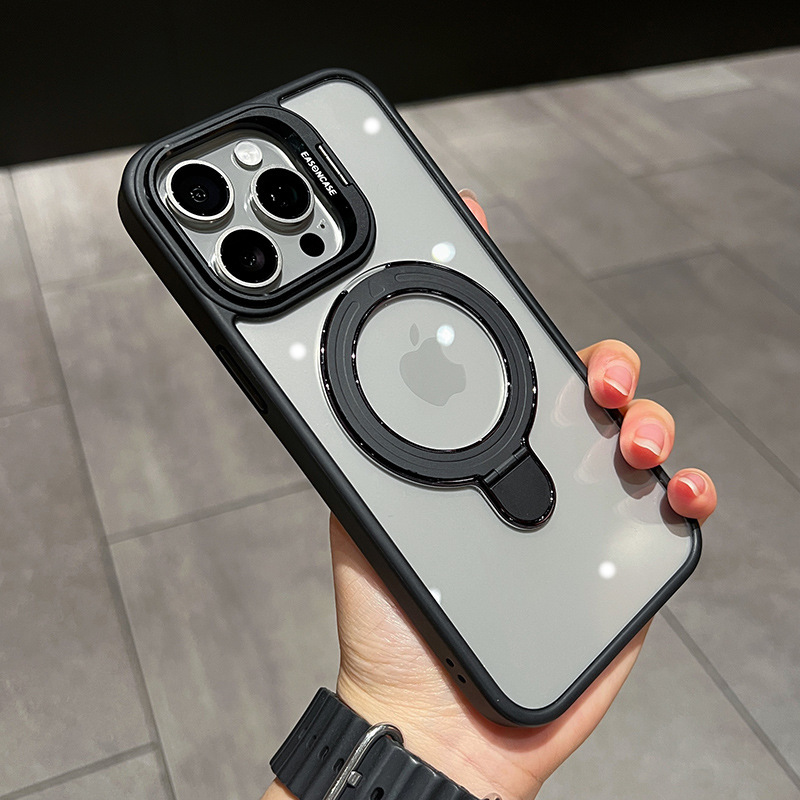国境を越えた適用 iPhone17 透明磁気レンズ ダブルブラケット 携帯電話ケース Apple 16 レンズフィルム保護カバー 15|undefined