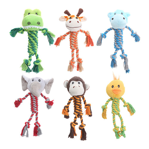 Plush Dog Toy Cute Animal Shape Durable Chew and Grinding Pet Toy Factory Amazon