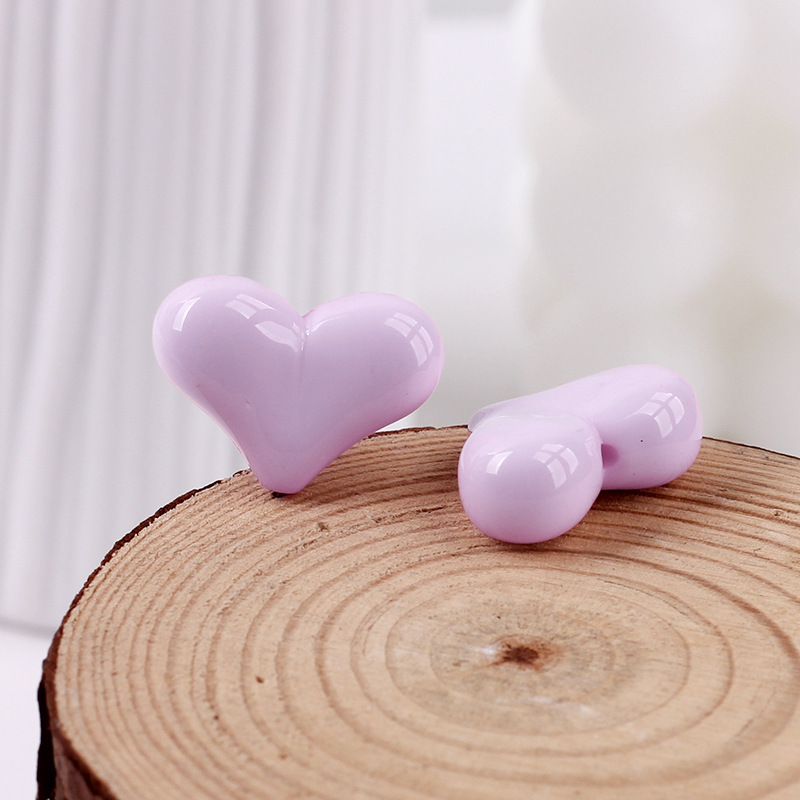 2g Weight Beads Jewelry Making Type DIY Ornament Accessories Classification 1 Piece Quantity Acrylic Material Heart Shape Pattern All Seasons Season Sweet, Simple Style Style 1 Piece Acrylic Heart Shape Beads DIY Ornament Accessories 12