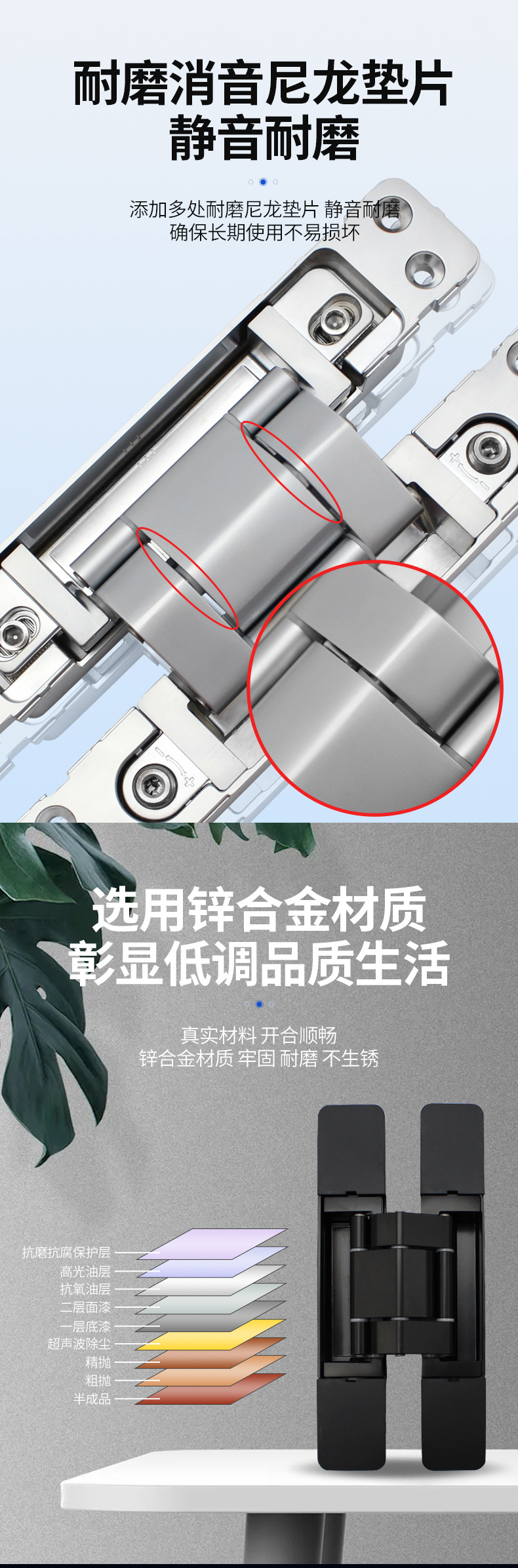 承重定制暗门铰链隐藏式欧式H型三维可调暗铰 隐形门方形十字暗铰-阿里巴巴