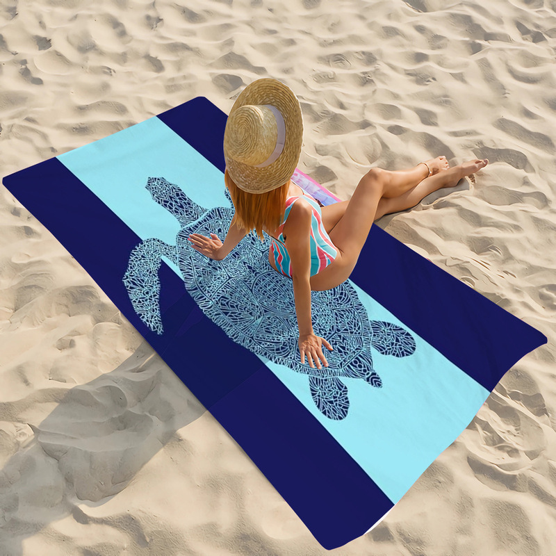 Ocean Turtle Beach towel microfiber double-sided velvet beach towel swimming bath towel variety square towel pineapple beach towel