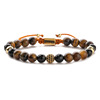 Golden copper woven zirconium, beaded bracelet, micro incrustation