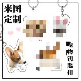 钥匙扣来图小猫小狗书书包挂件猫咪照片挂饰