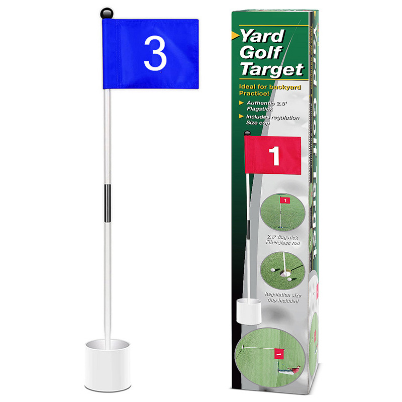Golf asta taza titular suministros de Golf 4 pulgadas agujero taza rojo/azul/blanco bandera 87cm cubierta de asta