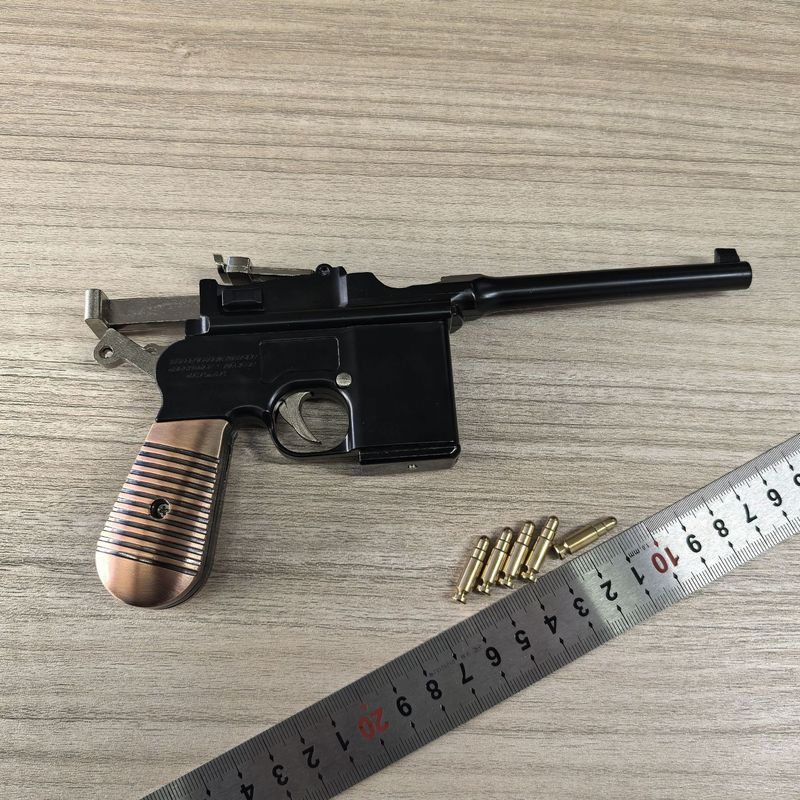 1:2.05合金模型玩具枪毛瑟驳壳金属抛壳仿真拆卸 不可发射|undefined