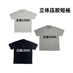 ins人気の立体ラミネートレターロゴプリントレトロスポーツユニセックスカップル半袖Tシャツ
