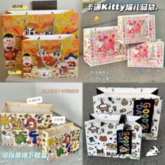 ギフトバッグ合集落書きしんちゃんkt猫誕生日おめでとう包装袋かわいい子供特大手提げ袋