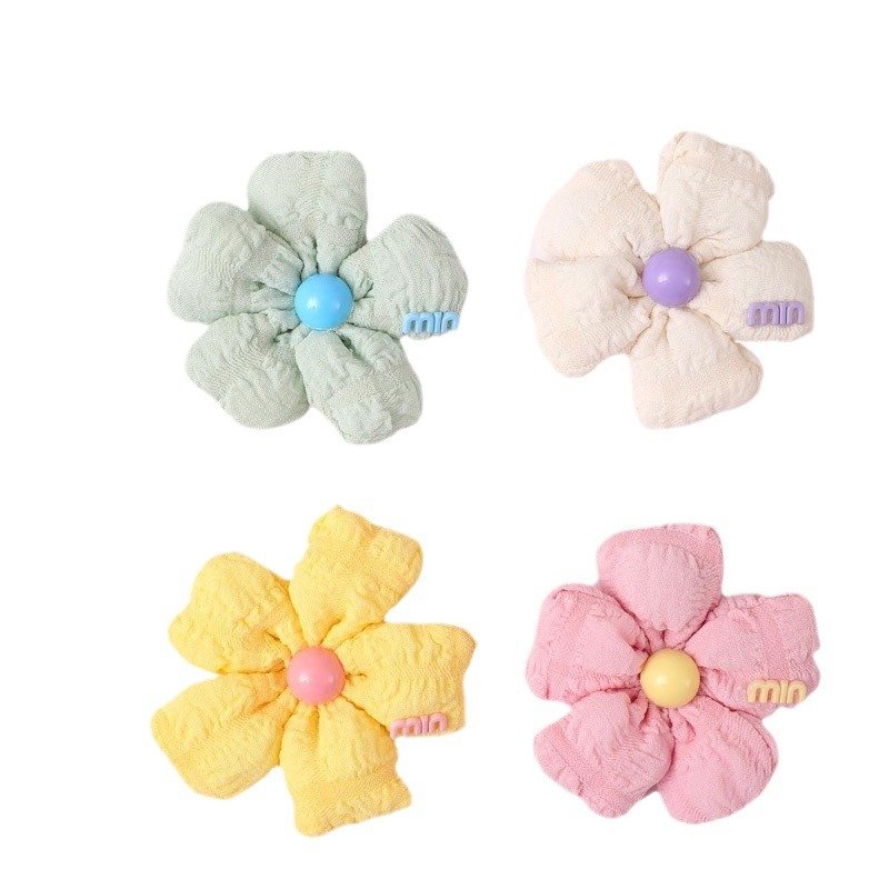 DIY 버블 거즈 꽃 브로치 귀여운 헤어핀 액세서리 액세서리 패브릭 어린이 머리 장식 수하물 모자 신발 액세서리