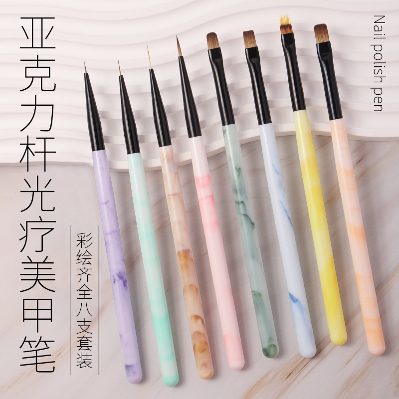 ネットの赤いネイルブラシのセットの色絵の線の機能のペンの日本式の大きい周囲の花の光の治療の筆のフランスの秋の菊のペン|undefined