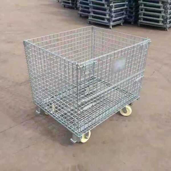 Factory direct sales folding storage cage metal turnover box…