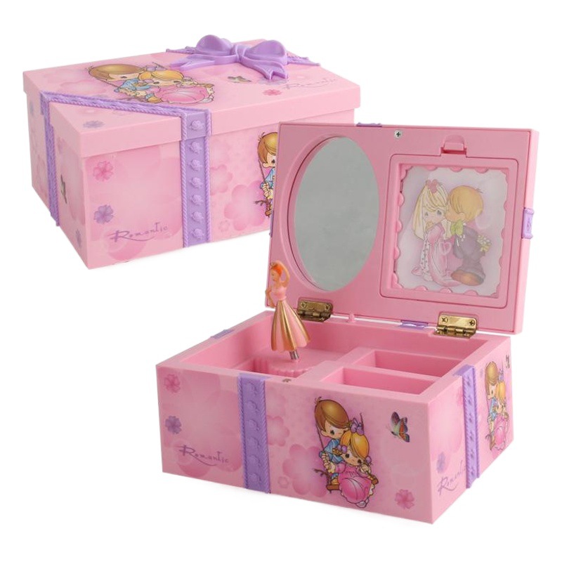 Caja de Música Giratoria de Ballet con Espejo, Caja de Joyería Creativa para Regalo de Cumpleaños - Directo de Fábrica