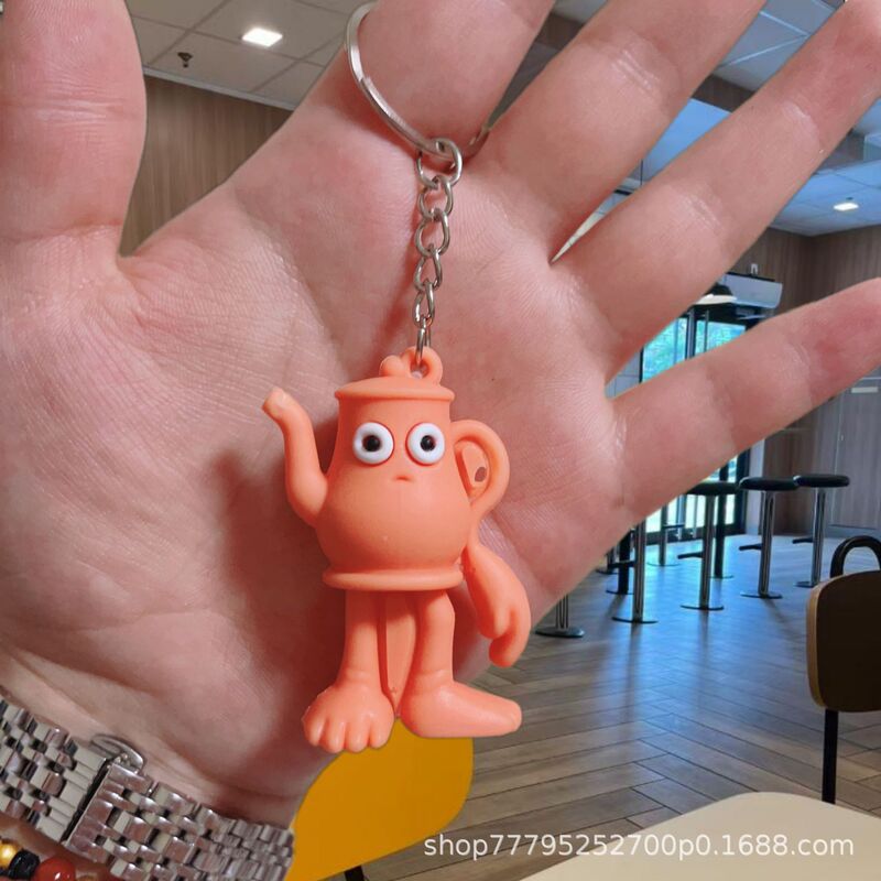 人気のDouyinホットエッセンス外国の山と海の経典キーホルダーペンダント抽象的な面白い木の棒人間の大きな足の木PVCペンダント|undefined