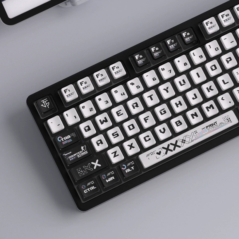 Pudding keycap set Kuromi 122-key, PBT+PC four-sided translucent double-layer printing