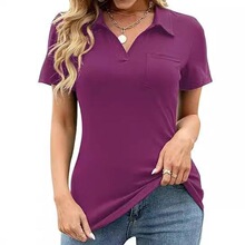 Y 13652 Pure Color Short Sleeve Pocket T-Shirt ��ɫ����T��