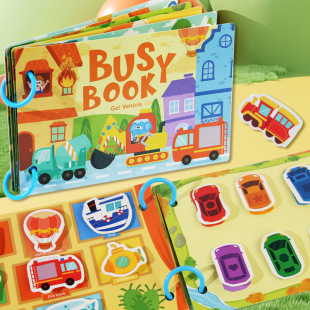 Children's Educational Early Education Enlightenment Cartoon Paste Quiet Book Sticker Material Package Education Flip Book suit Busy Book