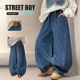 春季大男童牛仔裤新款童装儿童男孩青少年百搭个性牛仔长裤帅气潮