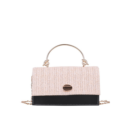Straw handbag women's 2024 summer new Korean style fashion retro woven small square bag women's shoulder crossbody bag