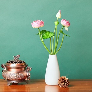 Simulation Little Lotus Buddhist Temple Flower Bouquet Wall Lotia False Flower Home Fresh Silk Flower Modern Flower Beast Wholesale