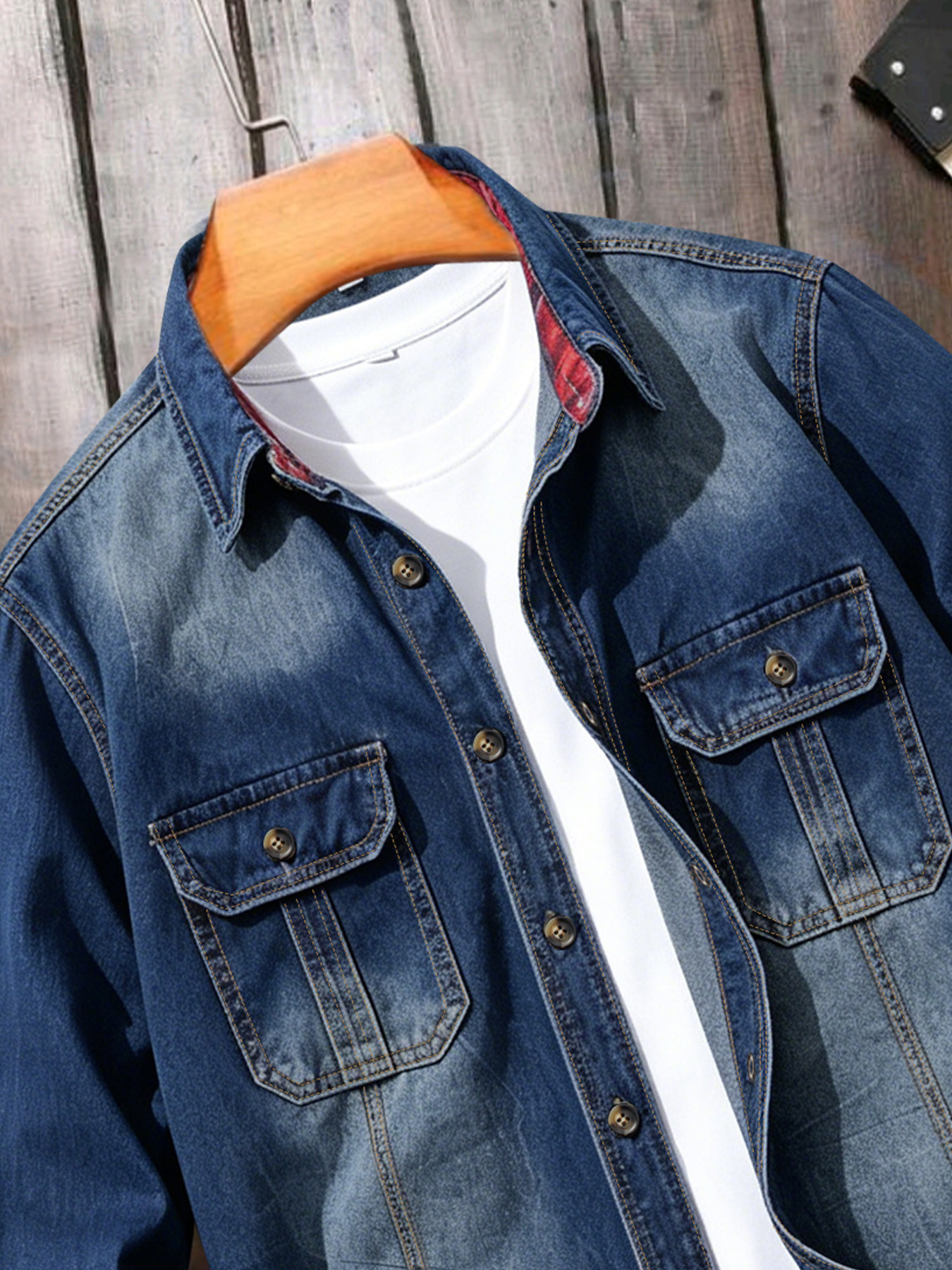 Men's American Style Long Sleeved Shirt Spring Summer Denim Jacket Washed Youth Cross Border Casual Clothing_viptrois.com