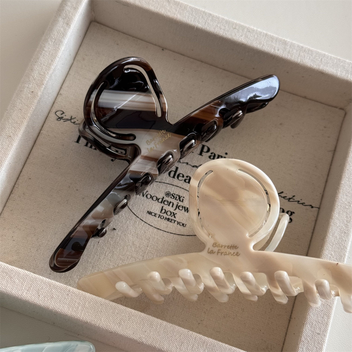 Francuska atmosfera duga riječ visokokvalitetna acetatna kopča za kosu, držač za kosu stražnja glava temperament kvaliteta retro ukosnica za kosu morskog psa_voghion.com