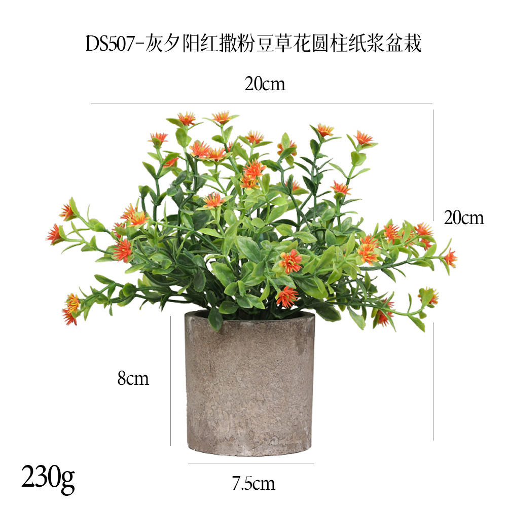 Más de 240 combinaciones populares de macetas con plantas verdes artificiales, decoraciones para el hogar, flores artificiales, bonsáis cilíndricos de pulpa de papel.