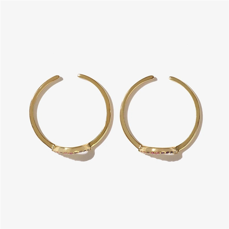 Fashion Geometric Copper Open Ring Plating Zircon Copper Rings