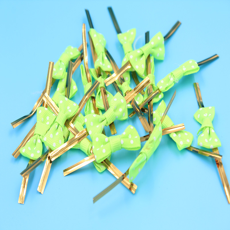 Fabricante en stock embalaje para hornear color pajarita de seda Lollipop corbata cuerda galleta embalaje bolsa empate 500