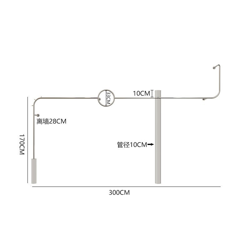 C 아크릴 상단 벽 선반 300cm 긴 투명 색상