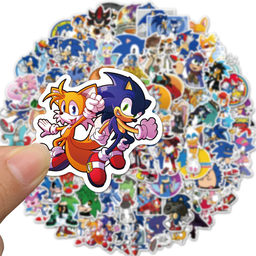 100 pieces of Sonic the Hedgehog game graffiti stickers laptop suitcase mobile phone case decoration diy waterproof stickers