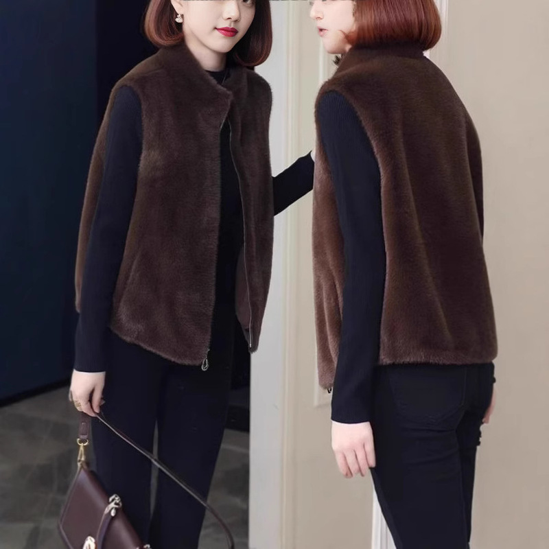 Autumn and winter new flannel vest new fur coat flannel waistcoat warm outer wear women's vest women's top
