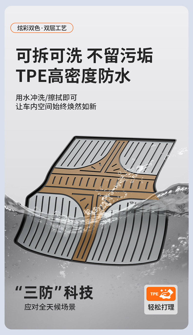 Suitable for the New Xiangjie S9T, Special Colorful Tpe Car Trunk Mat, Car Accessories Trunk Mat