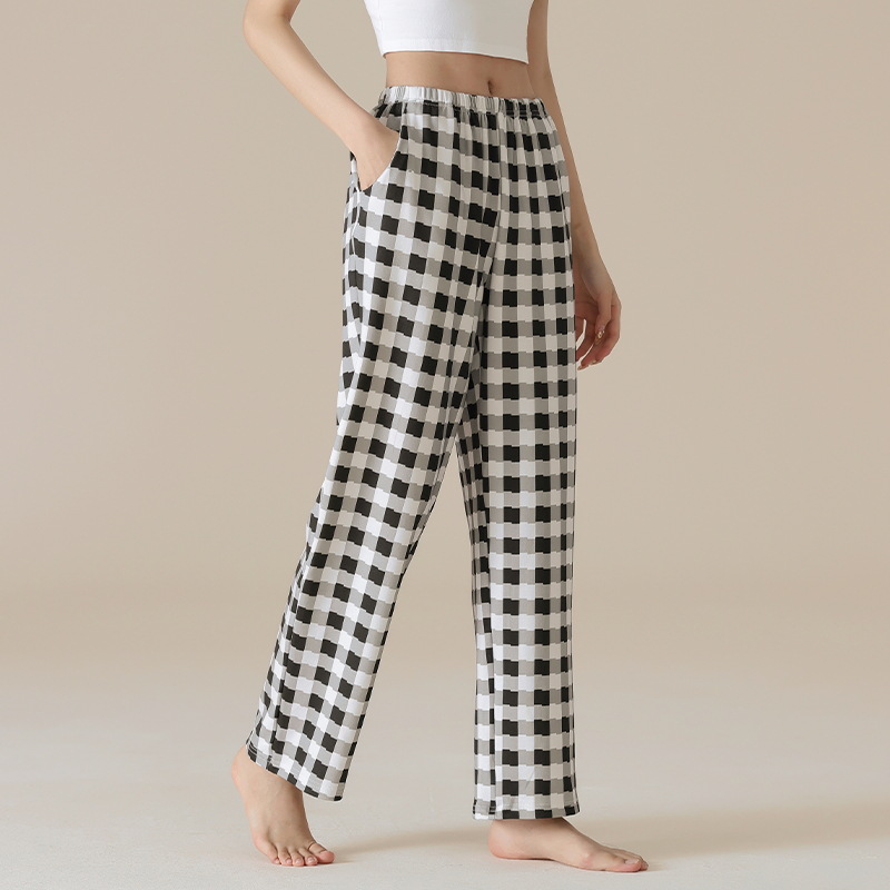 Pantalones de pijama de mujer primavera y otoño pantalones largos de algodón casuales sueltos de moda se pueden usar pantalones caseros de algodón de verano