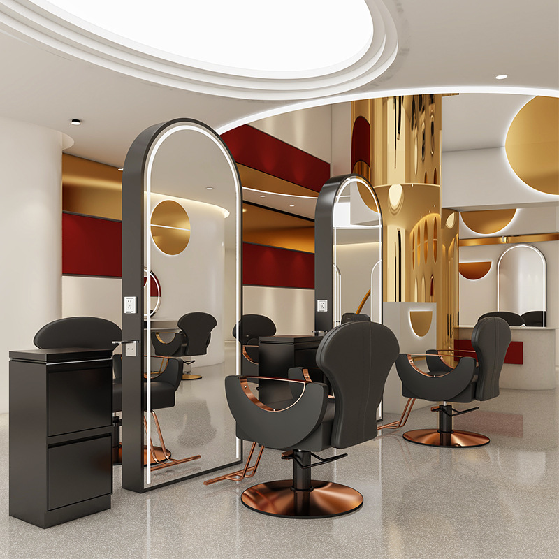 Barbería espejo tablero de corte de cabello espejo teñido cabello espejo gabinete integral salón de peluquería especial tablero de espejo gabinete espejo
