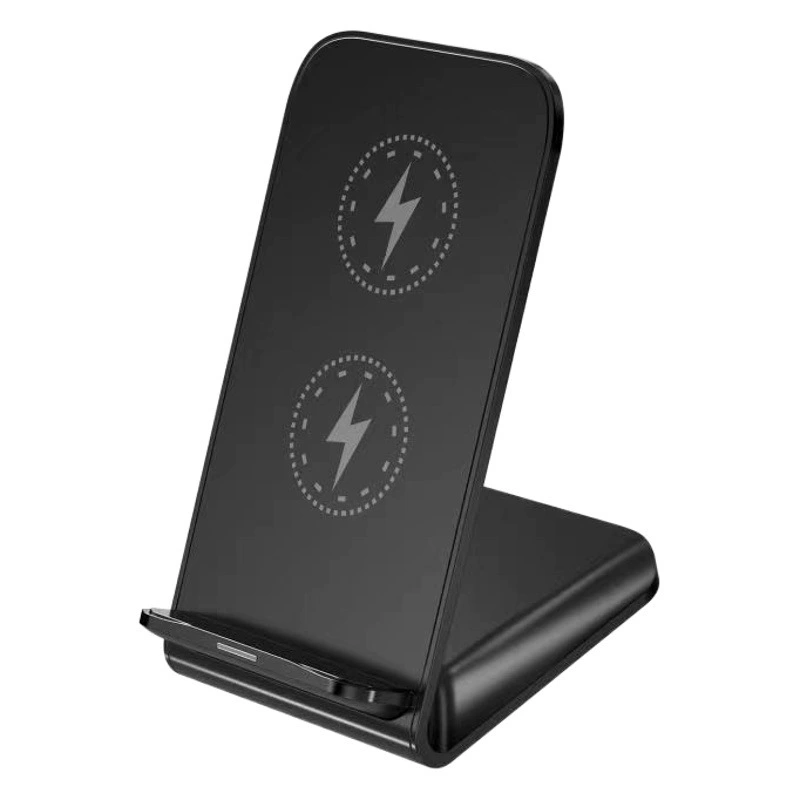 Вертикальное беспроводное зарядное устройство 15 Вт/20 Вт, быстрая зарядка, двойная катушка, горизонтальное и вертикальное двойное использование, настольный держатель для мобильного телефона, беспроводное зарядное устройство