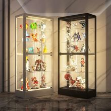 手辦展示櫃帶燈防塵玻璃櫃透明樂高家用陳列展示架簡約模型玩具櫃