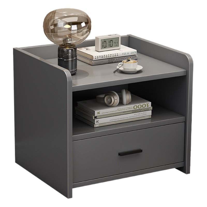 Mesa de noche de lujo ligero simple moderno pequeño estante de almacenamiento de noche simple gabinete de almacenamiento de dormitorio gabinete de noche para sala de alquiler