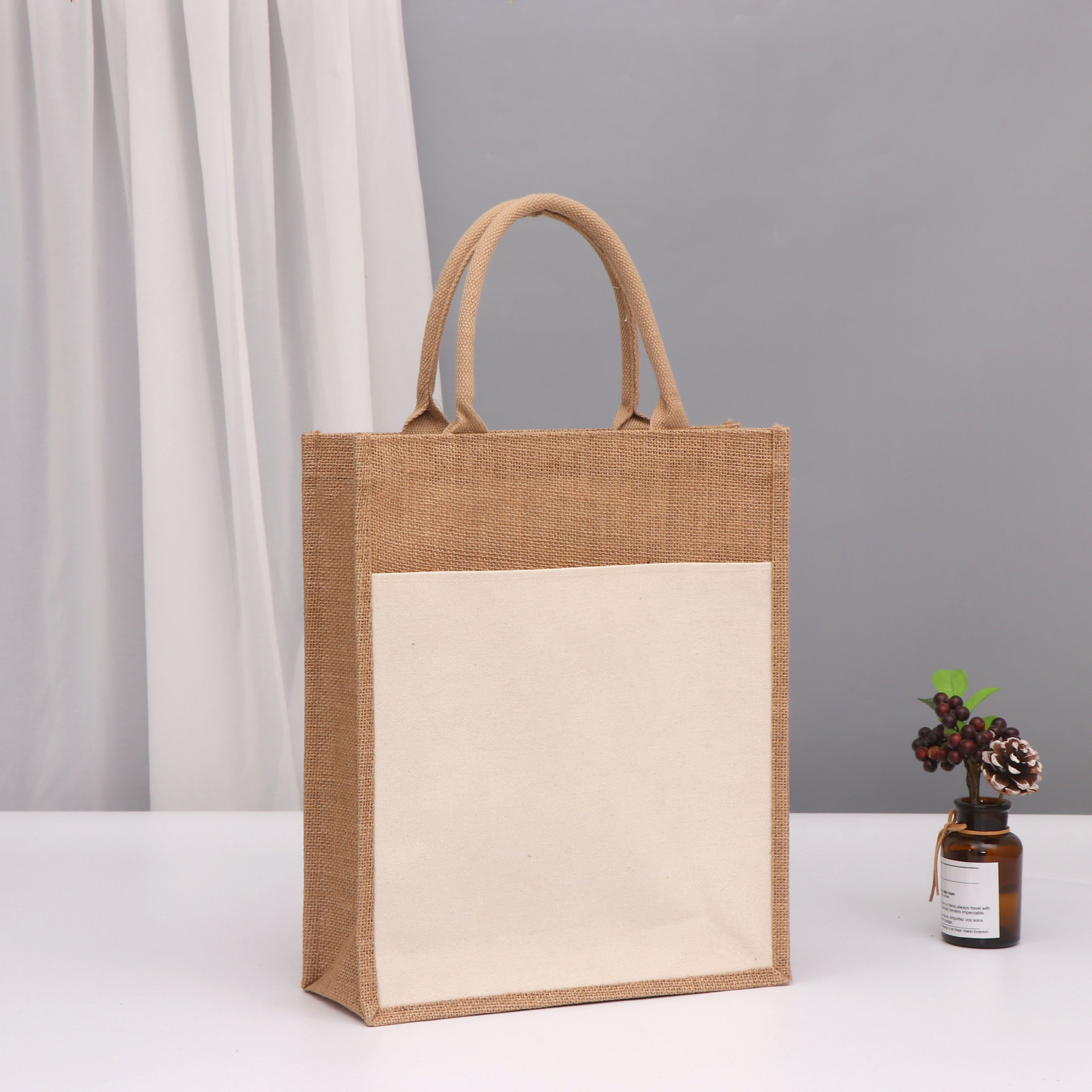 Tamaño vertical 38*32*17 * color natural de lino