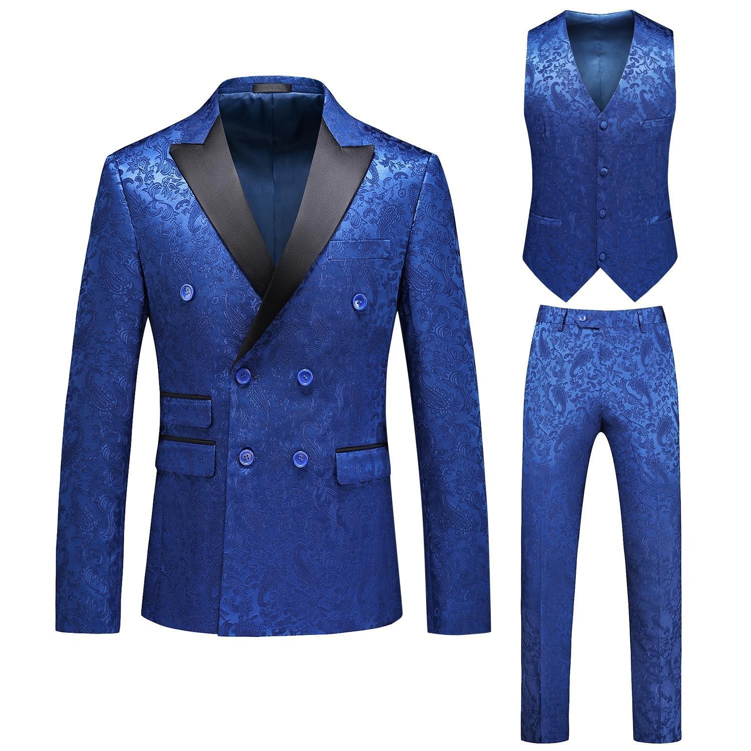 Three-piece suit for men's slim dress